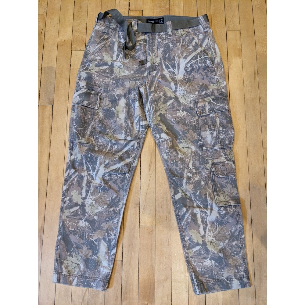 Abercrombie & Fitch Loose Fit Camo Cargo Pants Men's 36x32 Utility Military
